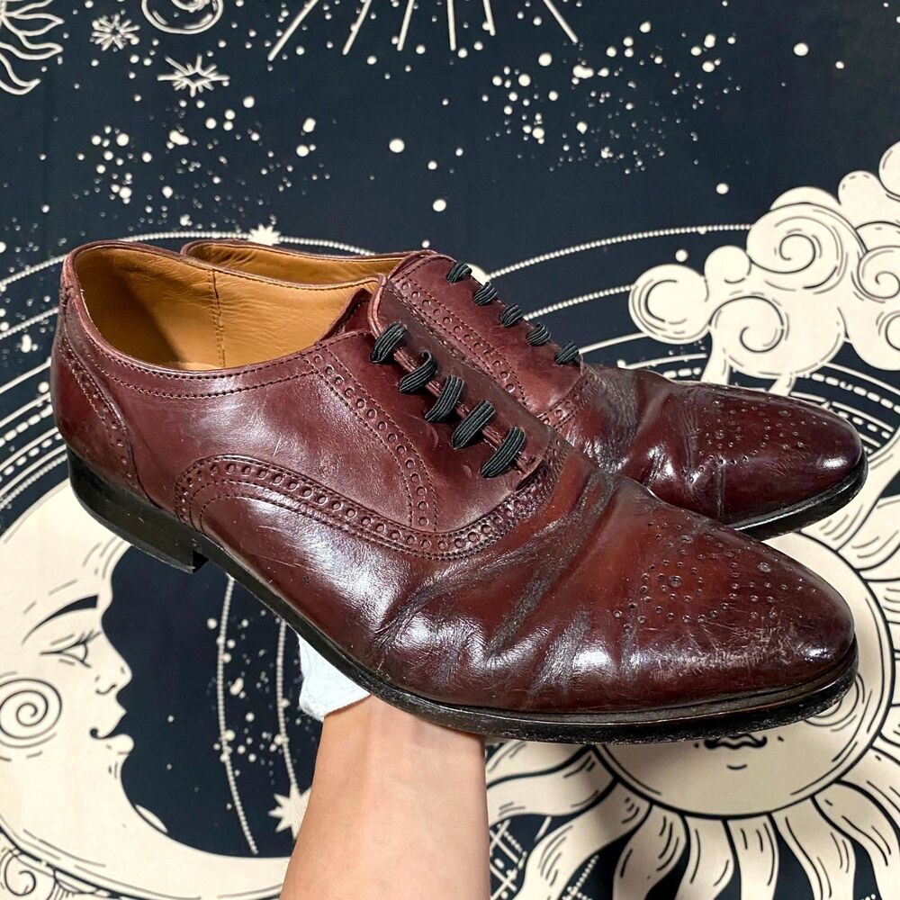 Allen Edmonds Siena 5719 Dress Shoes Mens 8.5 Red Leather Brogues Wingtip Preppy